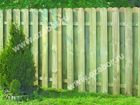 Деревянный забор из штакетника "Шахматка"